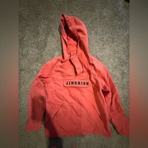 Jiberish Red Coated waterproof jacket sweatshirt kangaroo Hoodie